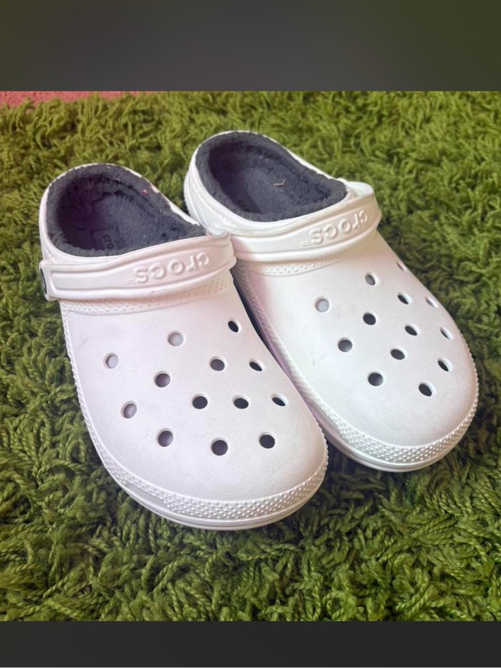 White Fuzzy Crocs